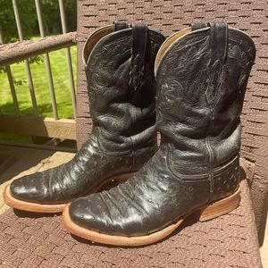 Lucchese 2000 Full Quill Black Ostrich Men’s Size 10.5 D